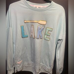 NWT Simply Southern Pale Blue Lake Sweatshirt with pockets